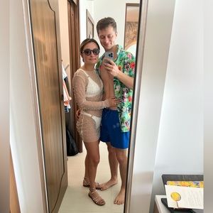 Pearl and Gemstone mesh dress